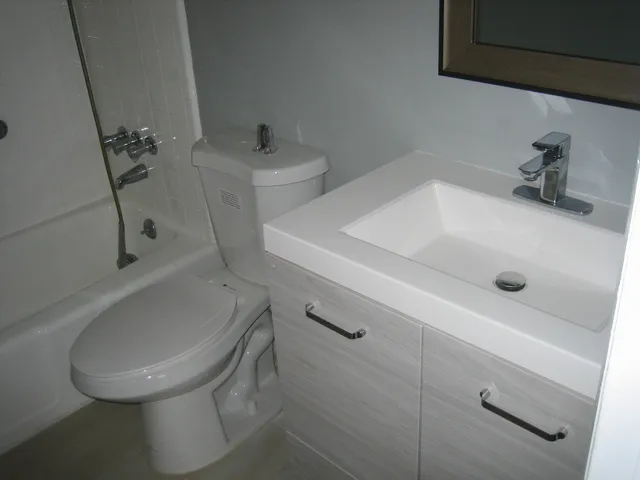 a bathroom with a sink and toilet