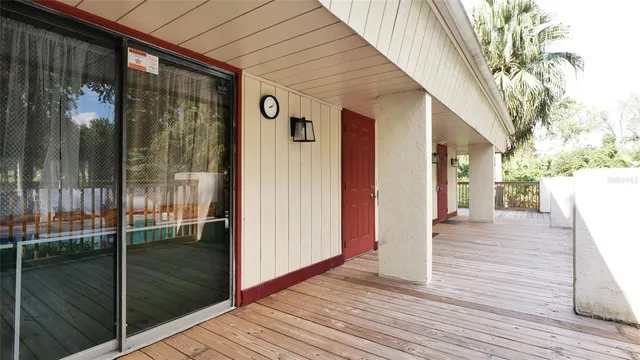 a view of a glass door and the glass door