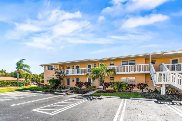 a front view of a building with street