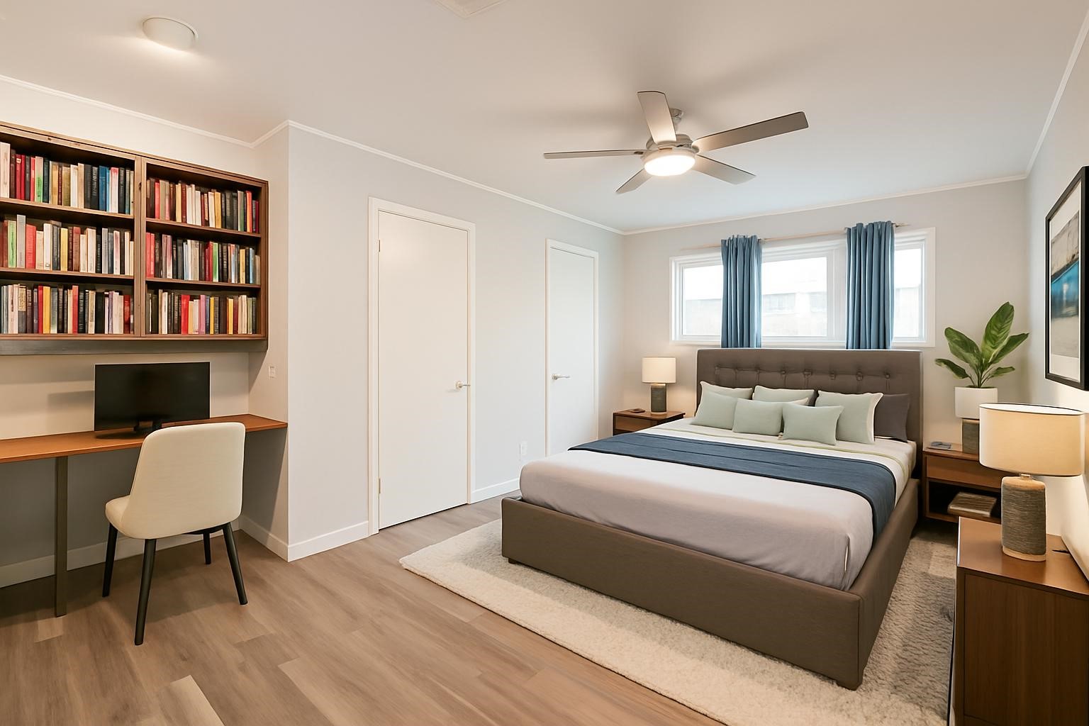 9111 Rentur Drive Houston, TX 77031 - Photo 12 of 21 a bedroom with a bed a table and a painting