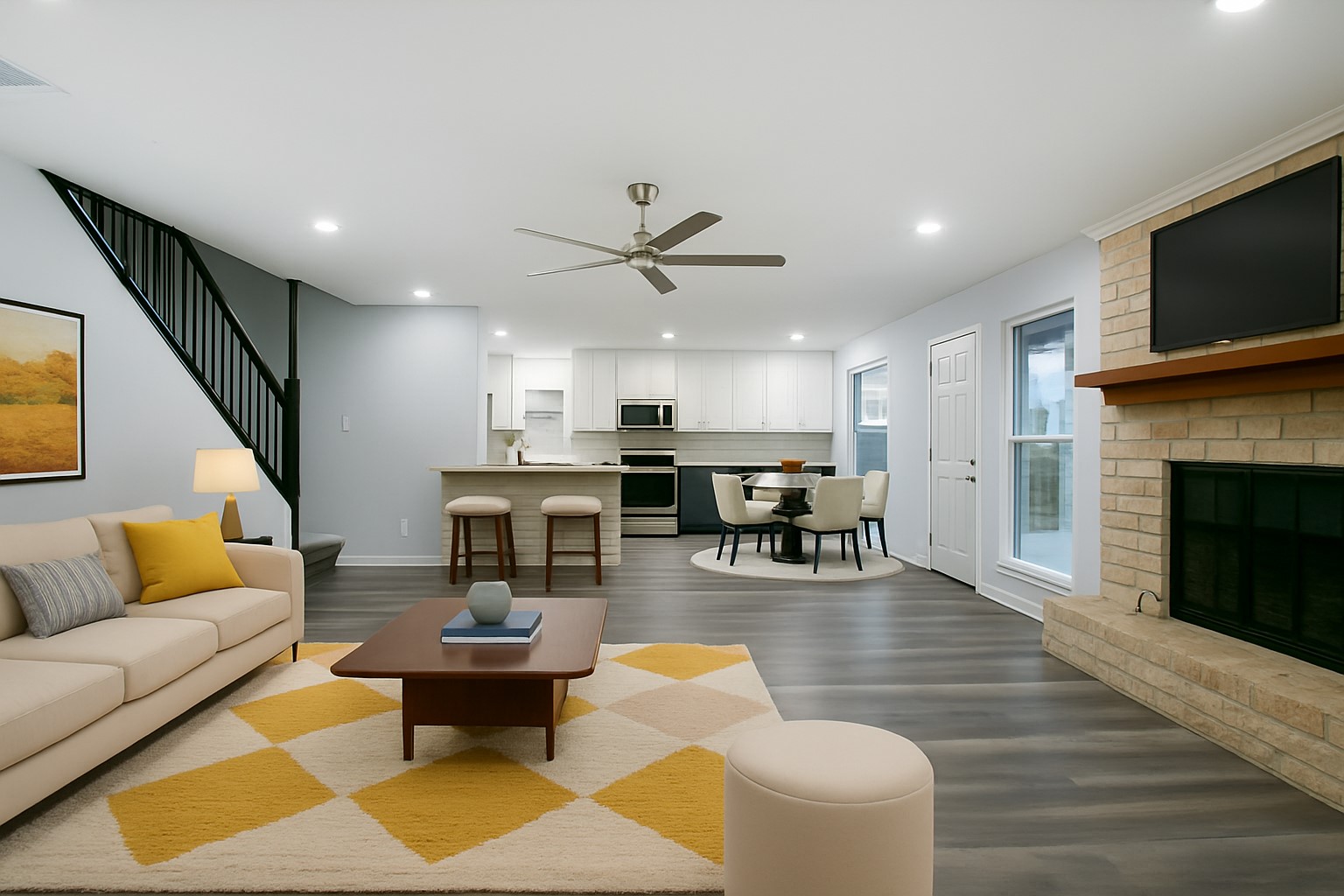 9111 Rentur Drive Houston, TX 77031 - Photo 4 of 21 a living room with furniture fireplace and flat screen tv