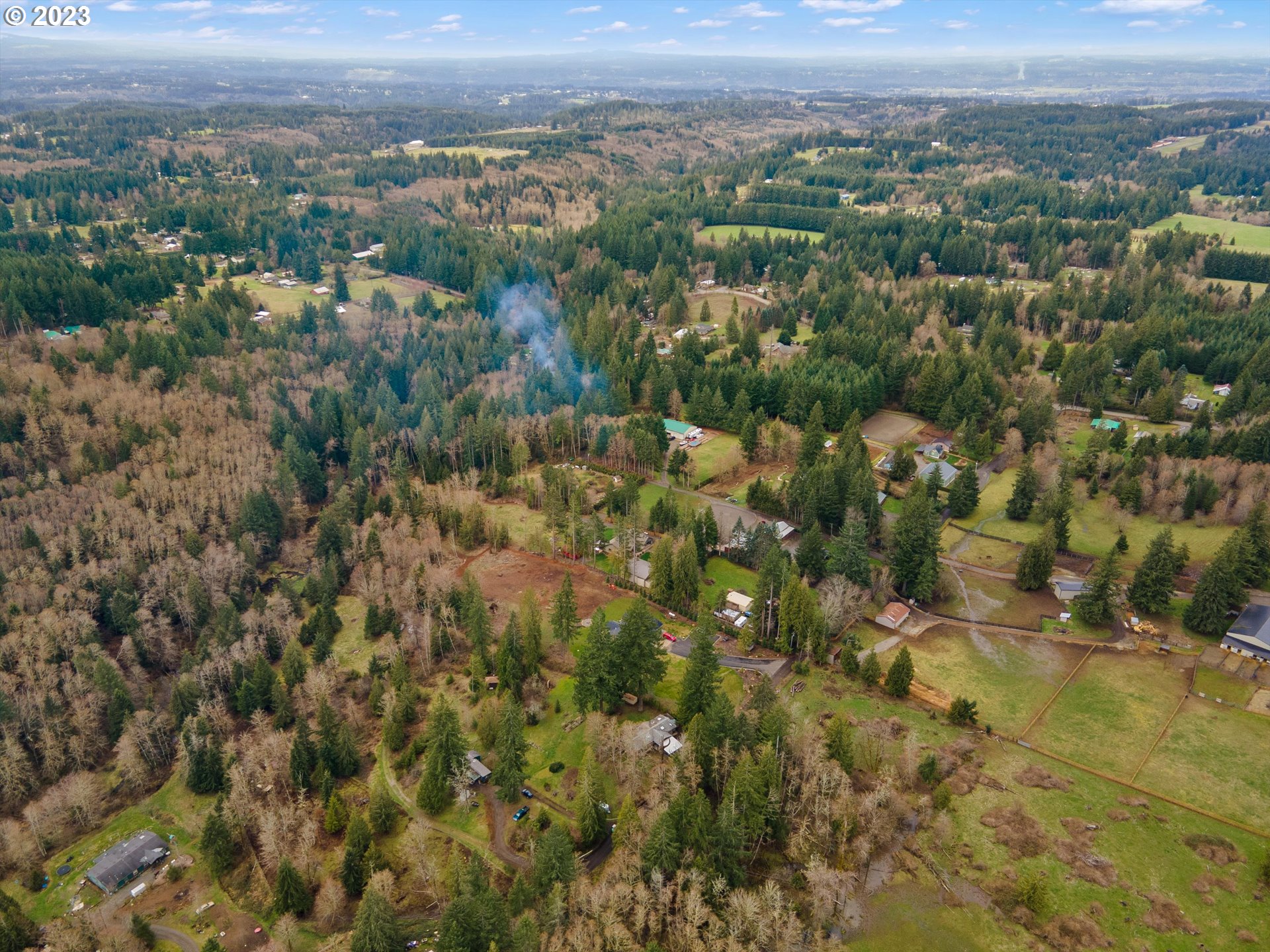 42264 Southeast Locksmith Lane Sandy, OR 97055 - Photo 35 of 36 an aerial view of town with residential houses with outdoor space and trees