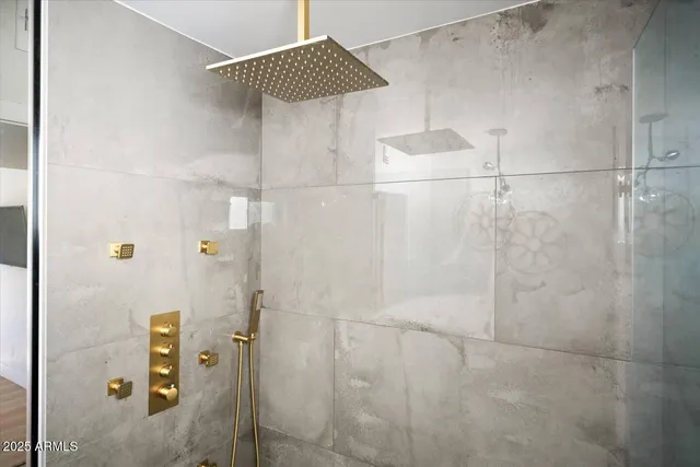 a bathroom with a shower