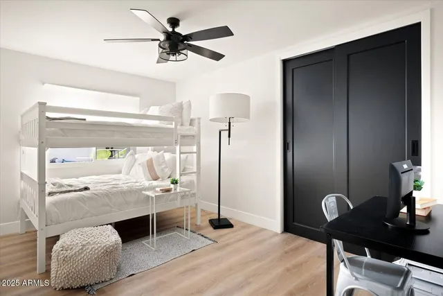 a workspace with furniture and window