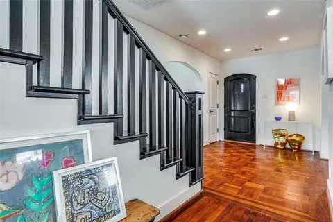 a hallway with a couch and a couch
