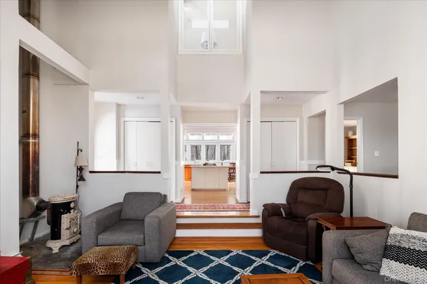 a living room with furniture and a couch