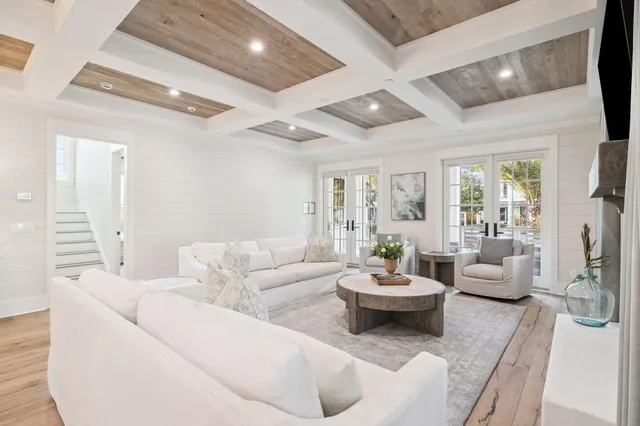 a bathroom with double vanity sink and a mirror