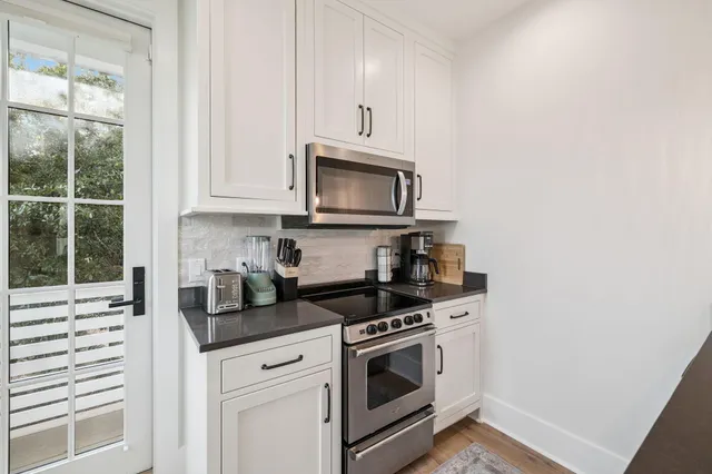 a view of a balcony with an ocean view
