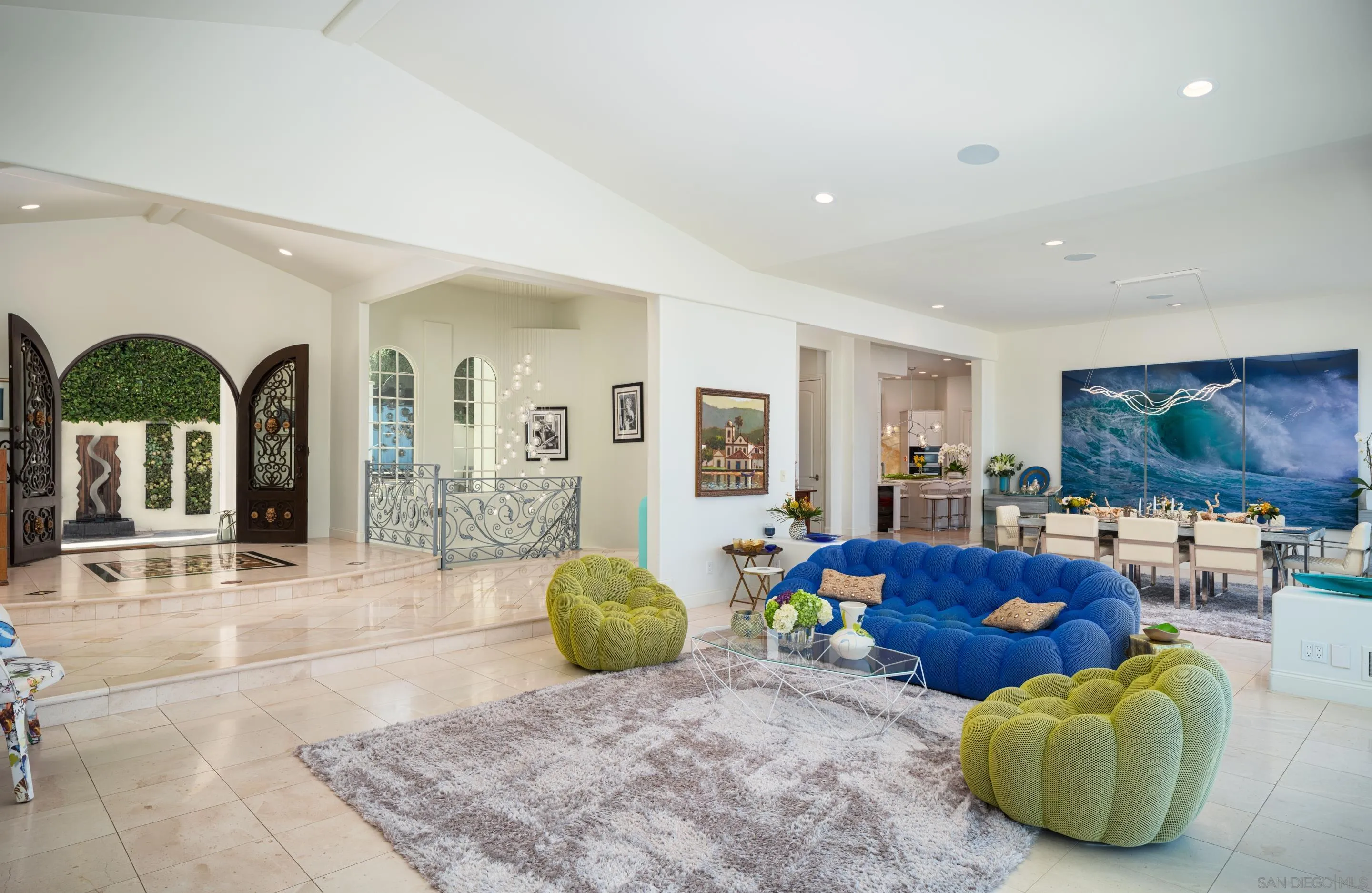 7403 Hillside Drive La Jolla, CA 92037 - Photo 13 of 52 a living room with furniture and a flat screen tv