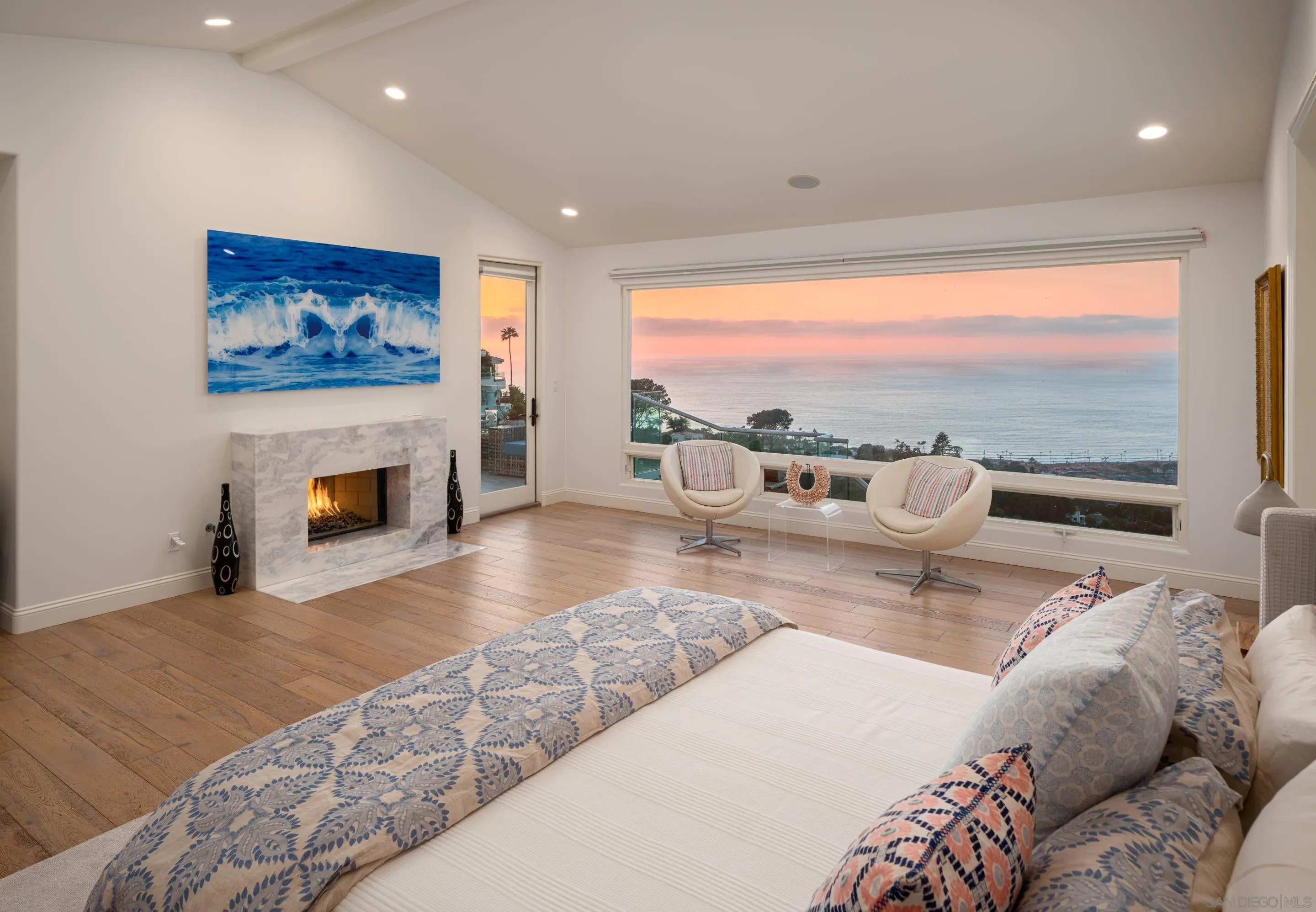 7403 Hillside Drive La Jolla, CA 92037 - Photo 25 of 52 a living room with furniture and a fireplace