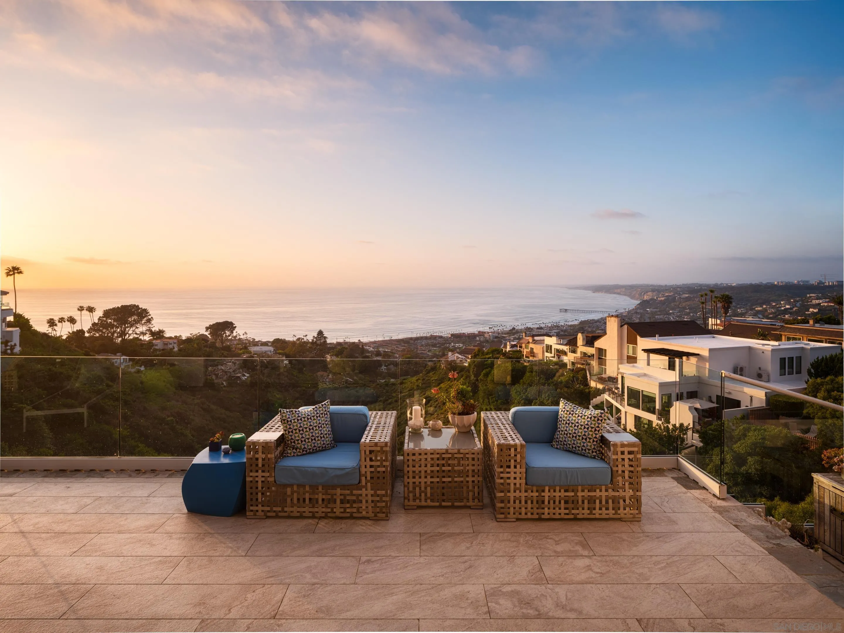 7403 Hillside Drive La Jolla, CA 92037 - Photo 37 of 52 an outdoor sitting area with furniture and city view