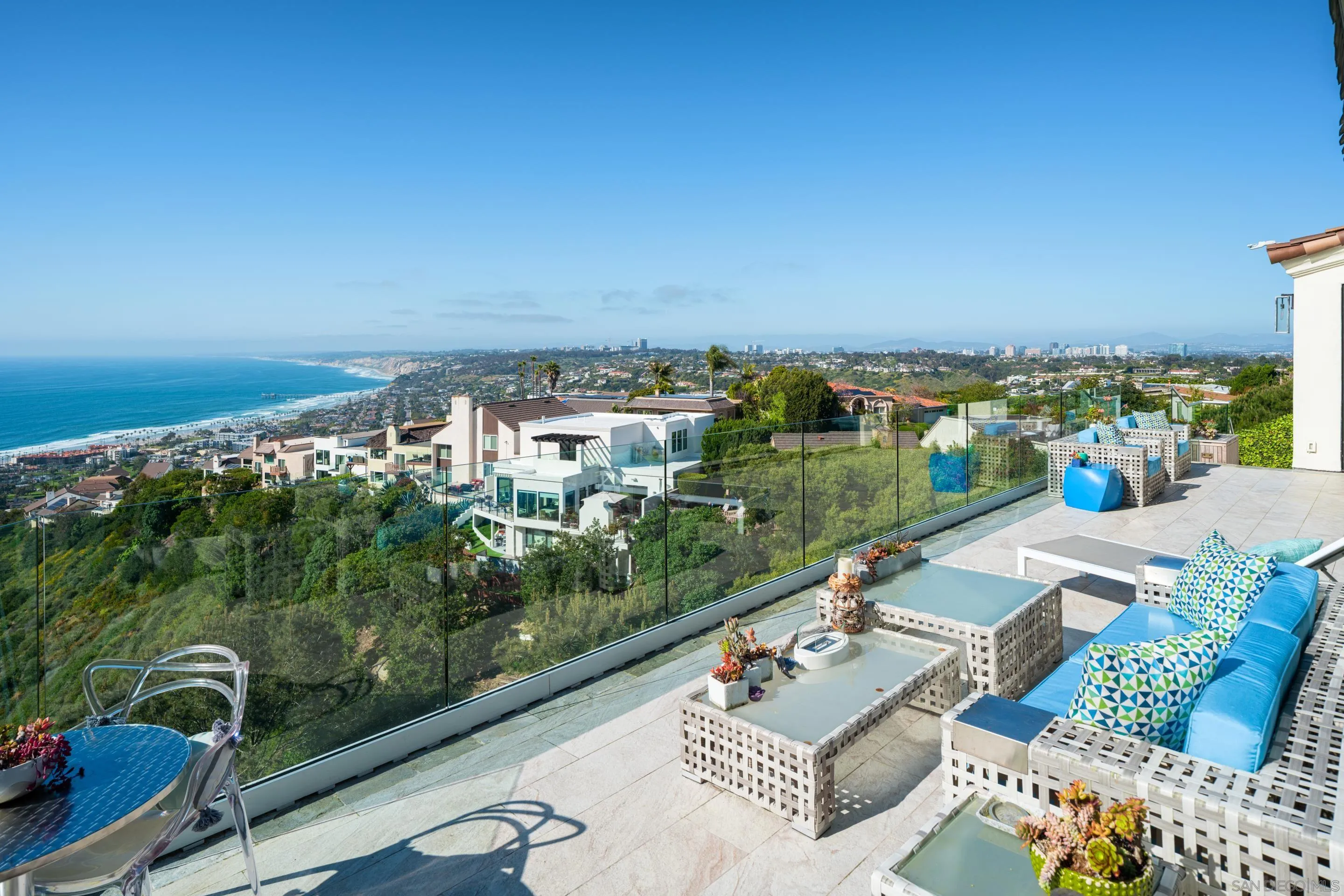 7403 Hillside Drive La Jolla, CA 92037 - Photo 39 of 52 a view of city from terrace with seating space