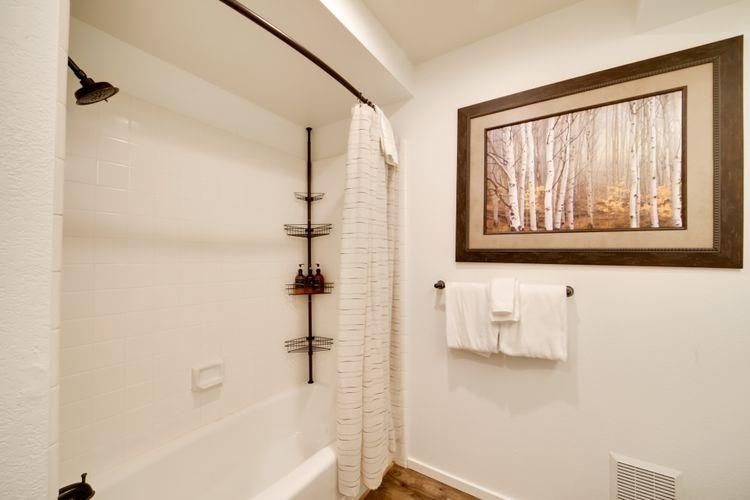 591 Golden Creek Road, Unit 591 Mammoth Lakes, CA 93546 - Photo 15 of 19 a bathroom with a bathtub and shower