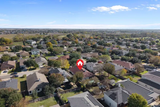 an aerial view of multiple house