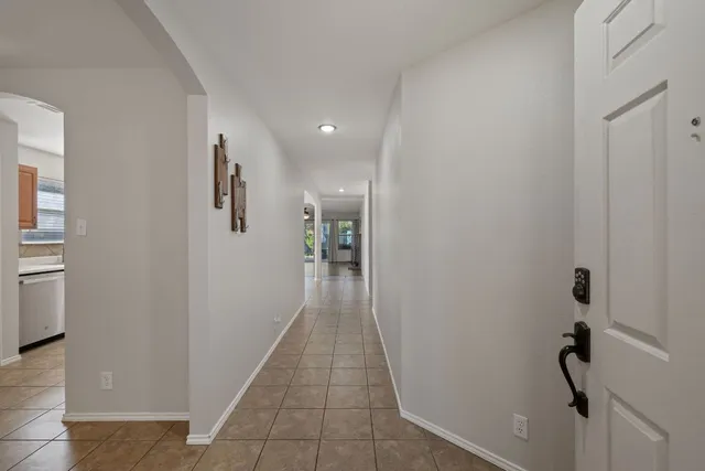 a hallway with closet