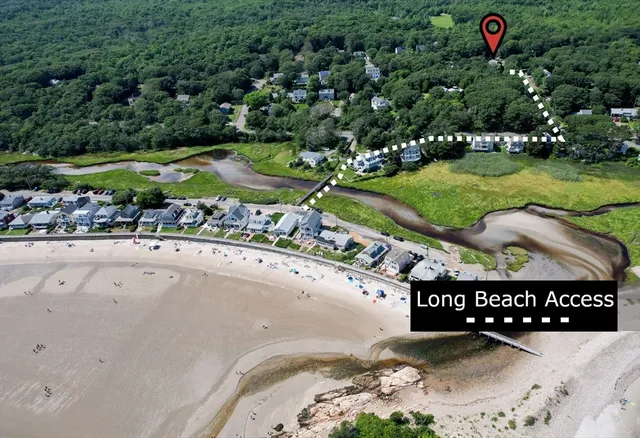 a view of a park with swings and slides