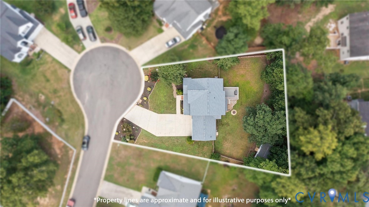 7807 Clover Ridge Place Chesterfield, VA 23832 - Photo 48 of 51 Aerial view of a residential property at the end o