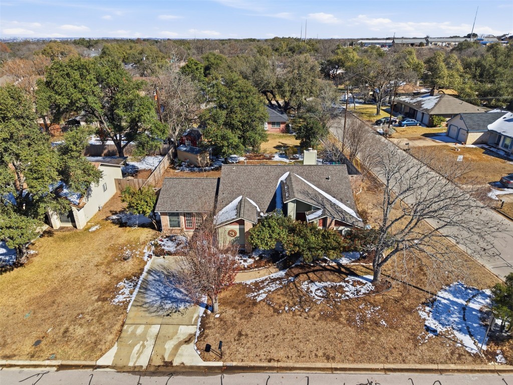 1600 East Messick Loop Round Rock, TX 78681 - Photo 32 of 38 Aerial view of the front of the home.