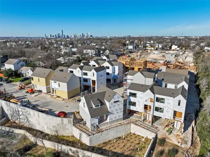 an aerial view of multiple house