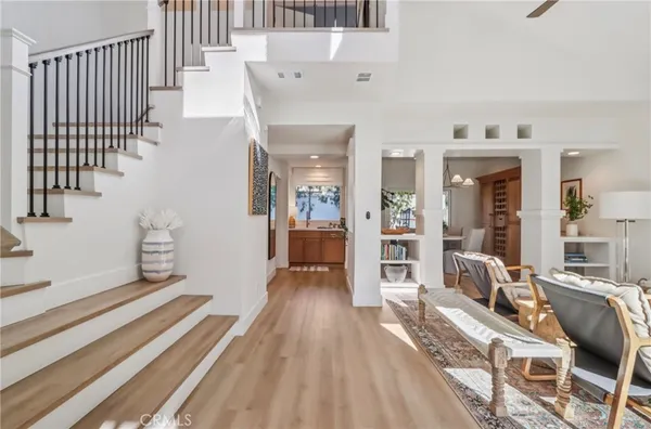 a living room with furniture