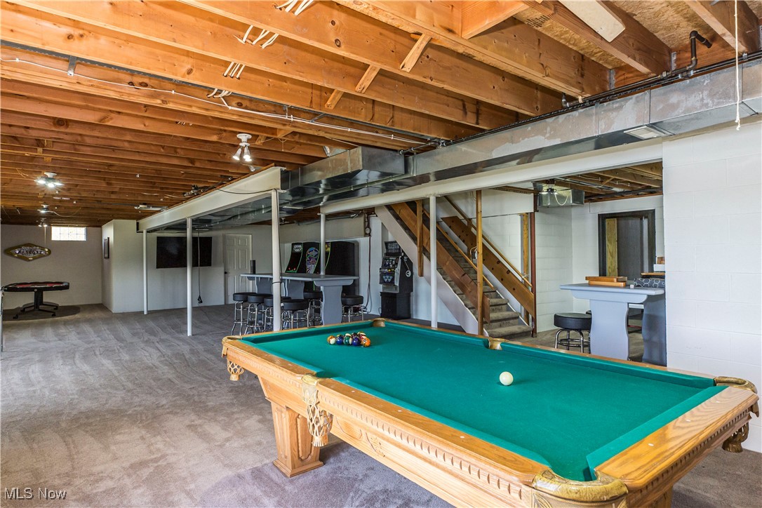 1570 Reimer Road Wadsworth, OH 44281 - Photo 32 of 48 Playroom featuring pool table and carpet flooring