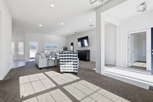 a living room with furniture