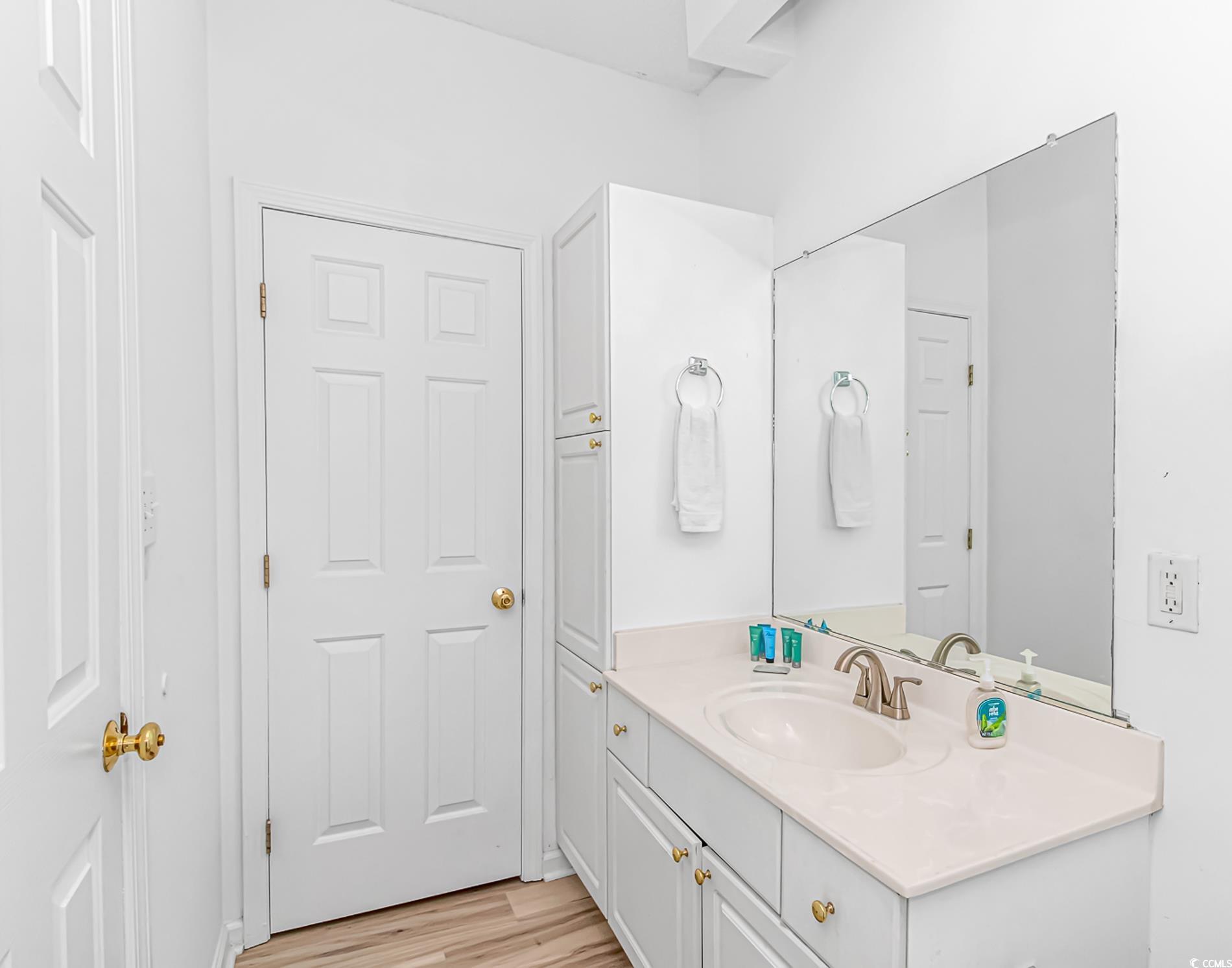 9754 Leyland Drive, Unit 9 Myrtle Beach, SC 29572 - Photo 17 of 40 Bathroom featuring vanity and wood finished floors