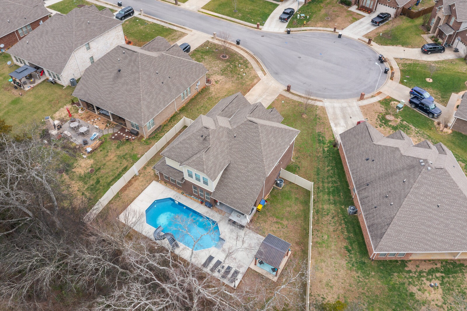1413 Burrows Avenue Murfreesboro, TN 37129 - Photo 41 of 45 an aerial view of a house with a swimming pool