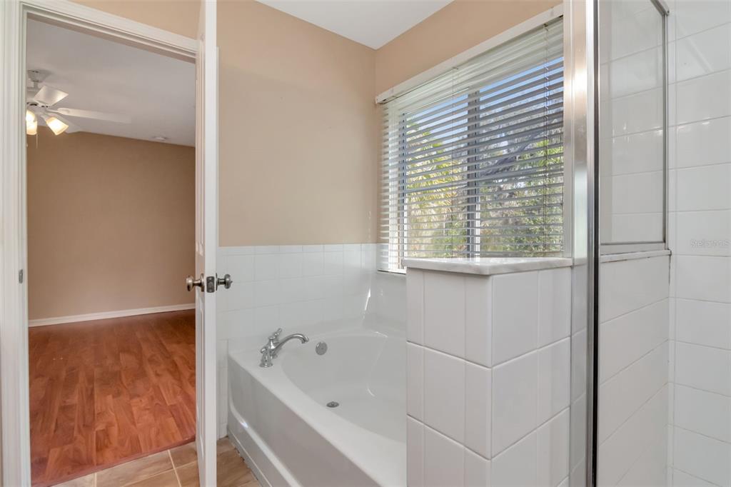 6952 Marble Fawn Place Riverview, FL 33578 - Photo 29 of 42 a bathroom with a bathtub and a shower