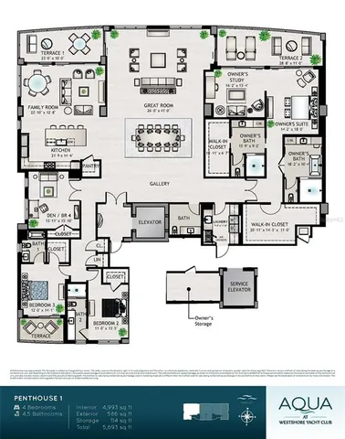 $5,680,000 | 5701 Bowen Daniel Drive, Unit PH1701, Tampa, FL 33616