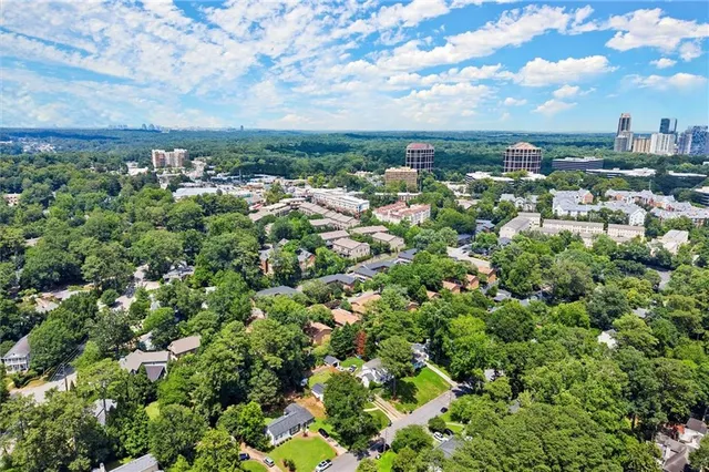 an aerial view of multiple house