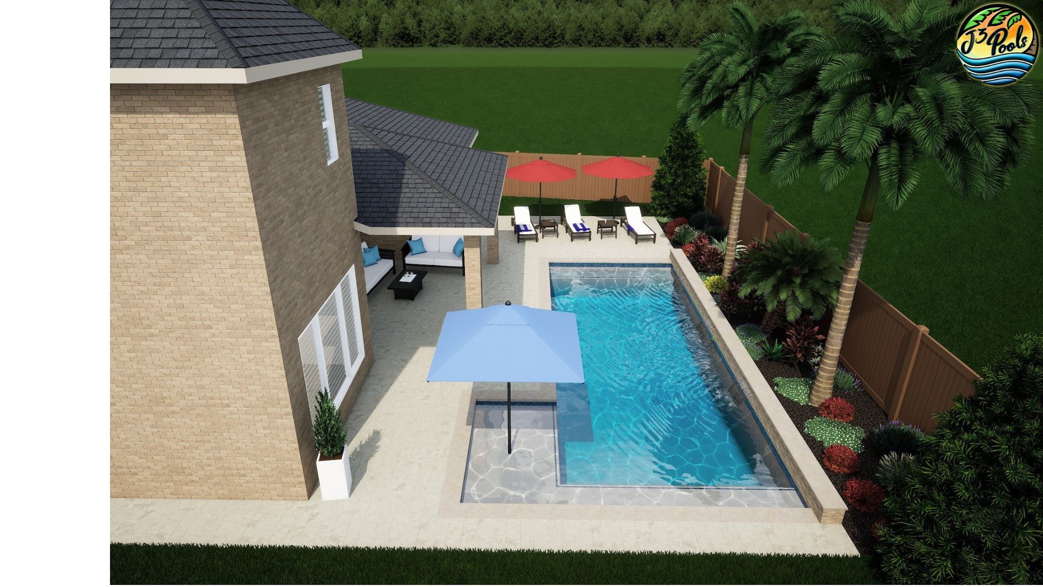 28811 Ember Crest Lane Fulshear, TX 77441 - Photo 3 of 48 Third Party Pool Company Virtual Rendering. Survey was provided for additional attempts at accuracy.