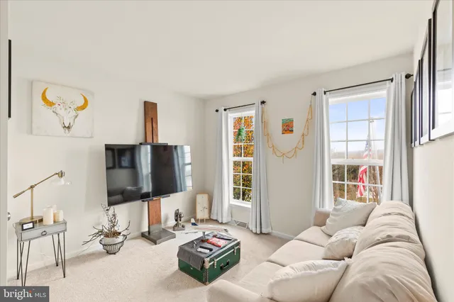 a living room with furniture and a gate