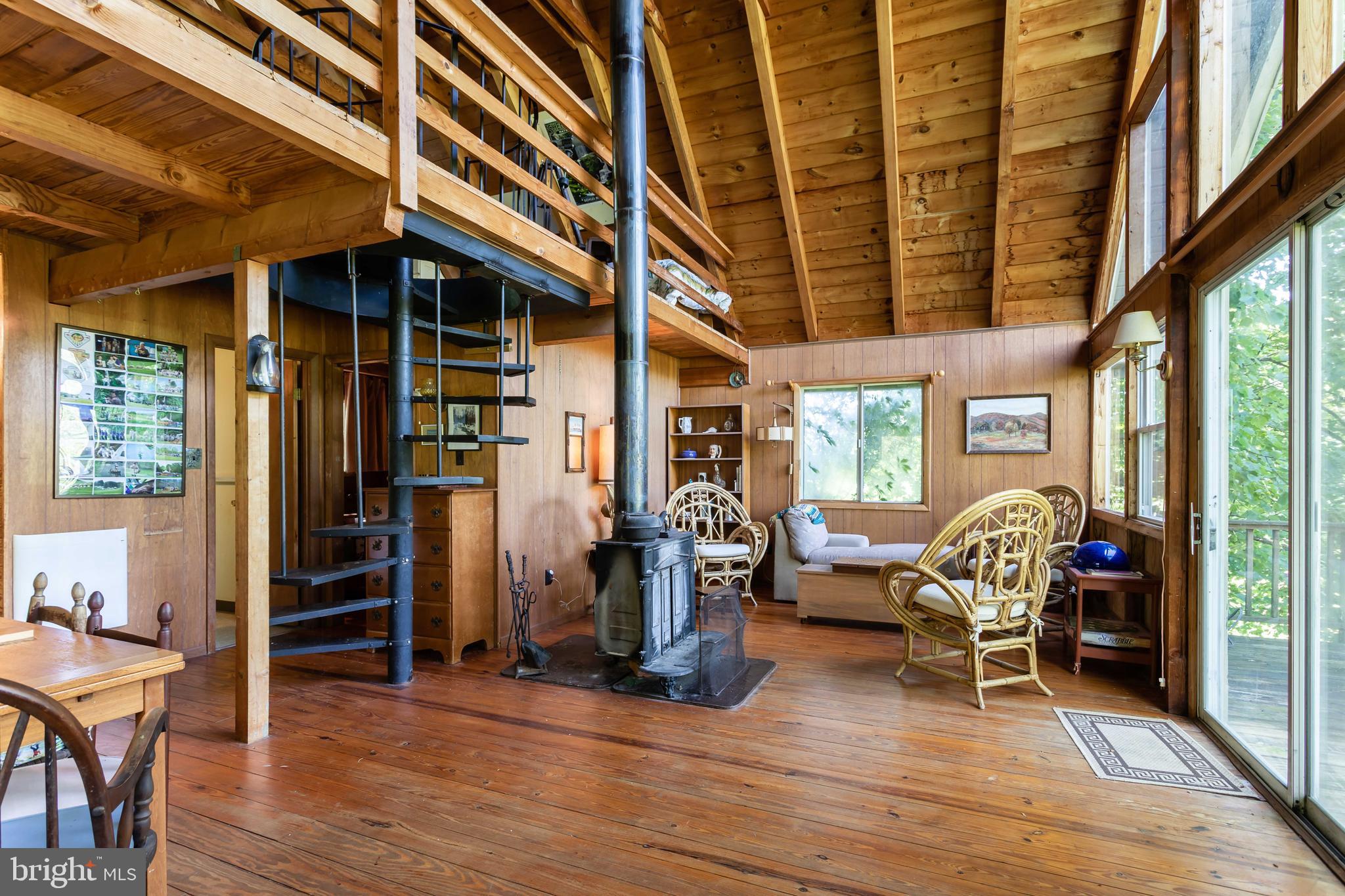 263 Tiger Valley Road Washington, VA 22747 - Photo 34 of 48 Family Room with High Ceilings in Camp House