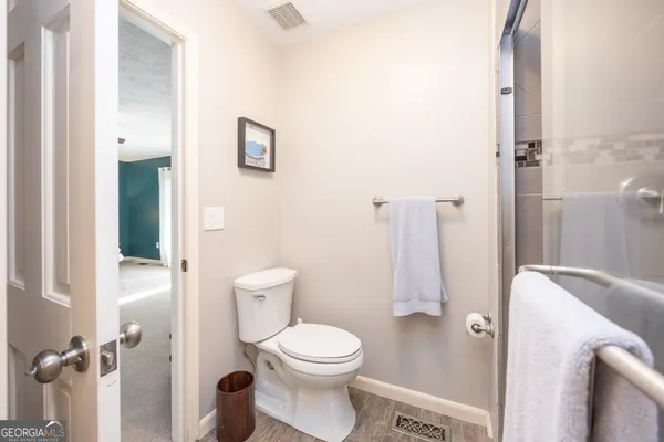 a bathroom with a shower