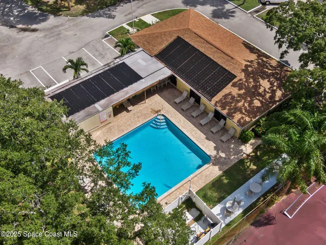 an aerial view of a house