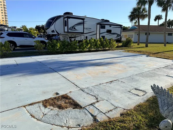 a view of a building with a street