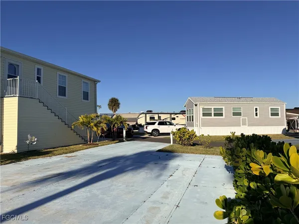 a view of a house with a patio