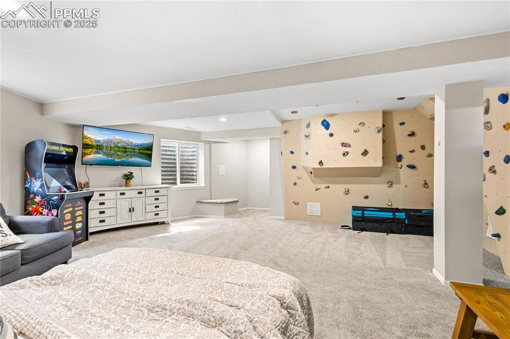 545 Struthers Loop Colorado Springs, CO 80921 - Photo 30 of 48 a bedroom with furniture and a large window