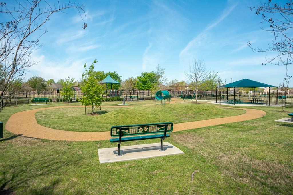 426 Plains Place Fate, TX 75087 - Photo 8 of 24 a swimming pool with outdoor seating and garden