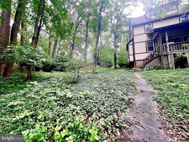 a view of backyard of house