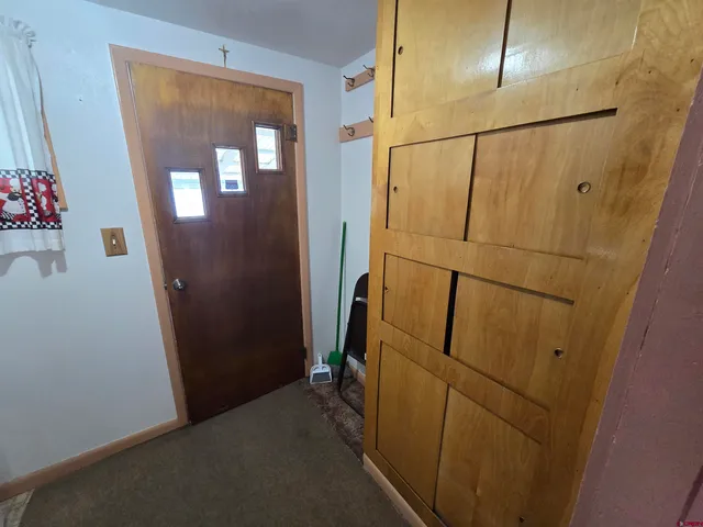 a view of a room with storage