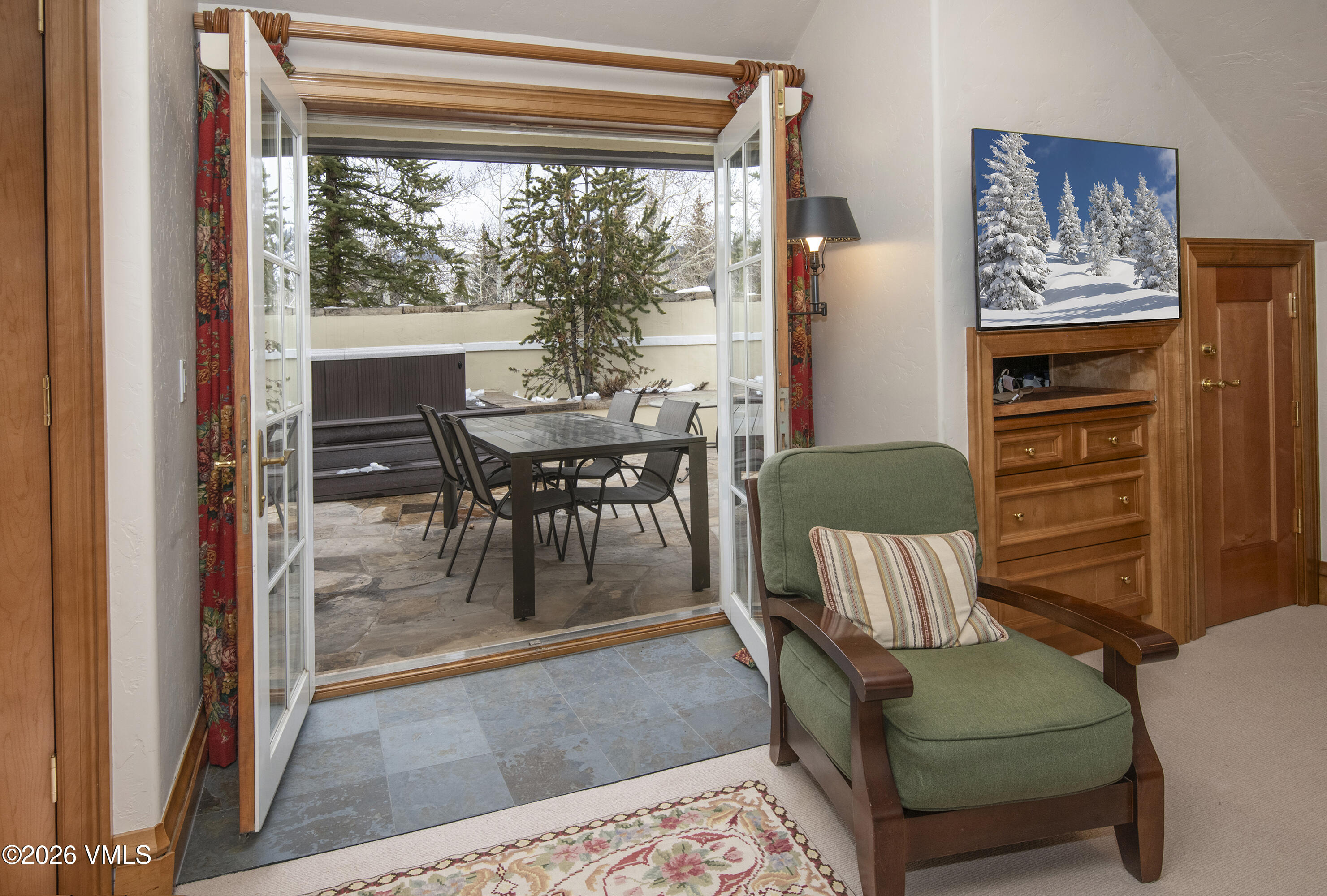 458 Vail Valley Drive, Unit R6 Vail, CO 81657 - Photo 8 of 17 Patio off Primary Bedroom