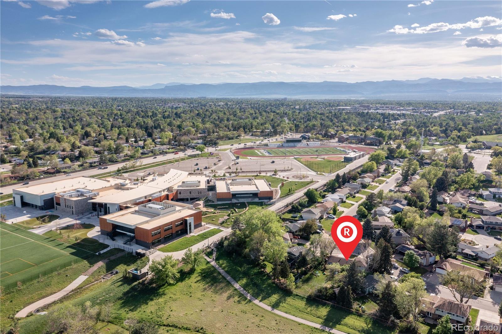 4374 East Peakview Circle Centennial, CO 80121 - Photo 42 of 45 an aerial view of a house with a garden