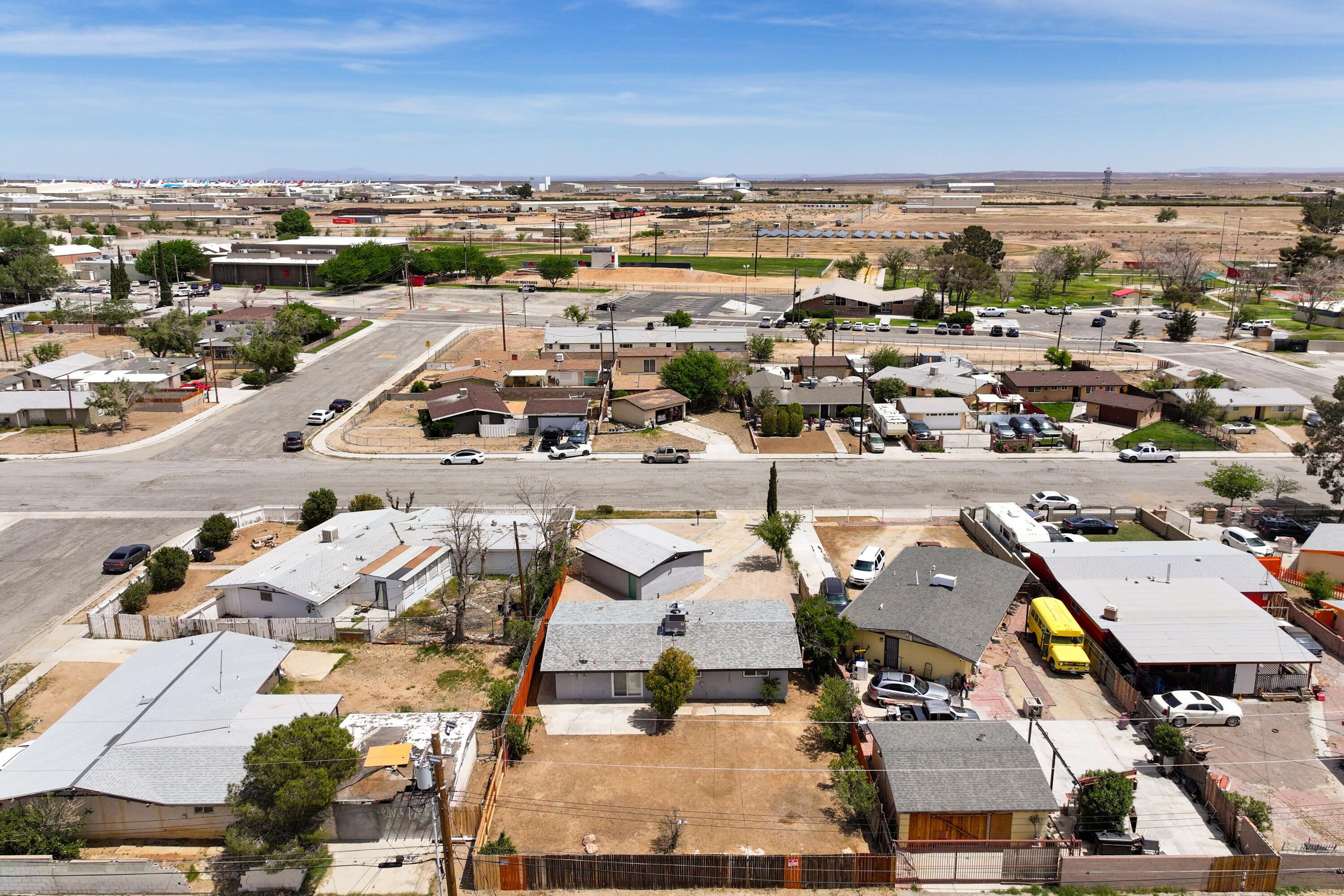 15593 M Street Mojave, CA 93501 - Photo 51 of 53 an aerial view of a city with lots of residential buildings