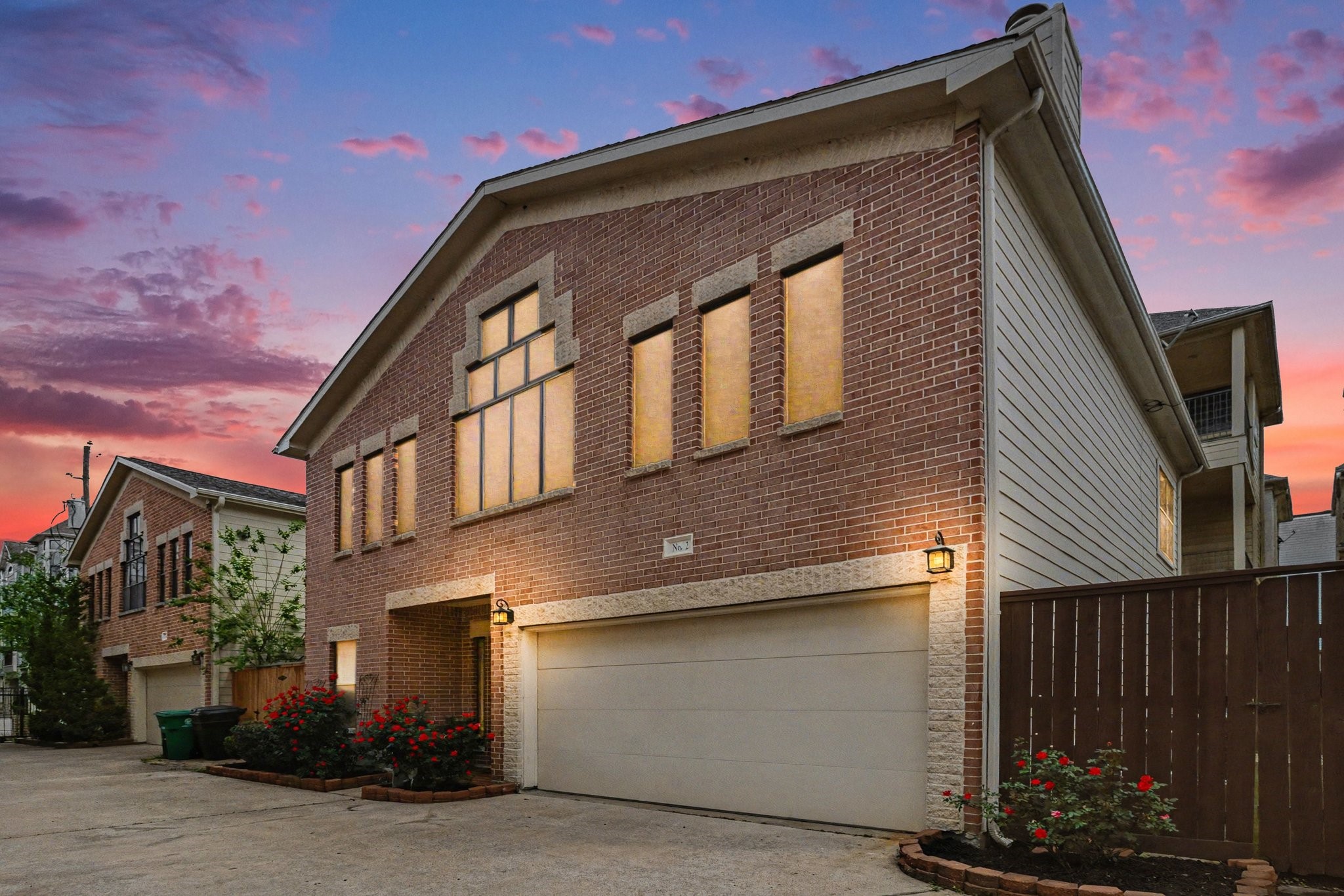 a front view of a house