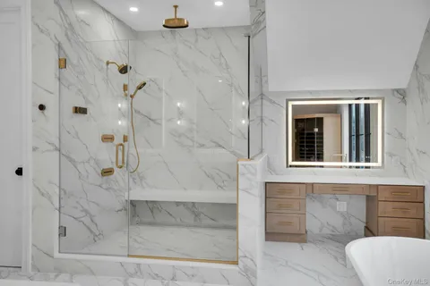 a bathroom with a shower