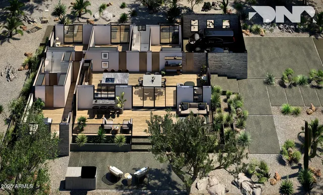 an aerial view of multiple house