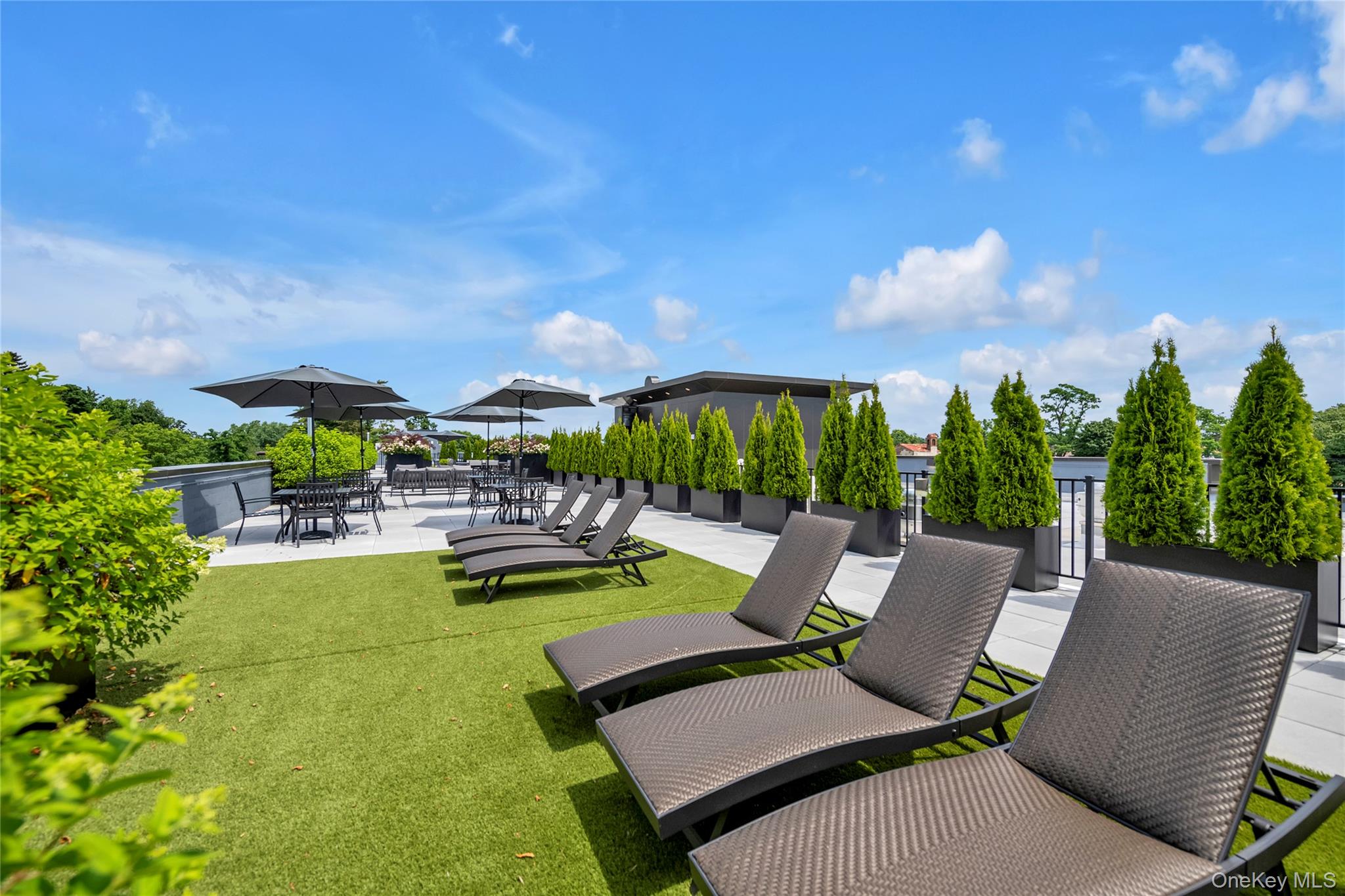 218 Middle Neck Road, Unit 207 Great Neck, NY 11021 - Photo 8 of 32 a view of swimming pool with seating area and garden