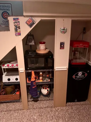 a living room with furniture and a couch